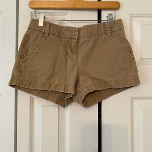 J. Crew High-Waist Casual Shorts in Khaki